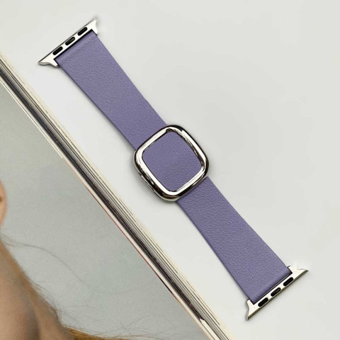 Кожаный ремешок Modern Buckle Leather на Apple Watch 38/40/41mm Silver/Lilac Кожаный ремешок Modern Buckle Leather на Apple Watch 38/40/41mm Silver/Lilac